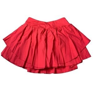 Red Pleated Tiered Athletic Skort Tennis Skirt Skirt Small Nylon Spandex